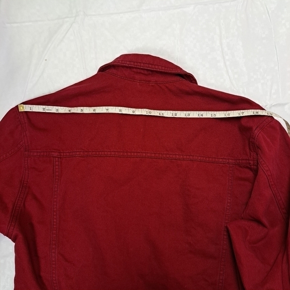 𝅺topshop MOTO Red Boxy Denim Jacket - Picture 13 of 14